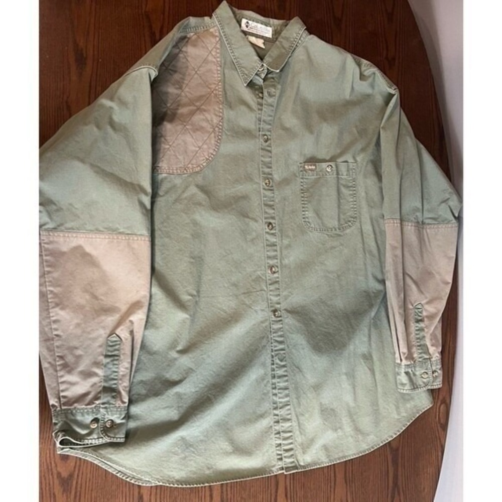 Columbia‎ Hunting Shirt Mens XXL Olive Quilted Shoulder Outdoor Workwear Utility - Picture 3 of 10